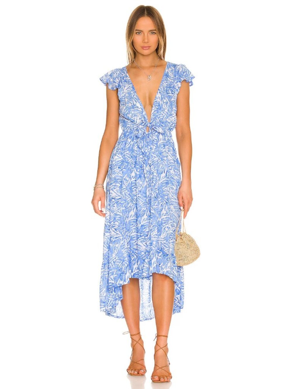 Tiare Hawaii Blake Dress in Batik Breeze Sky Blue